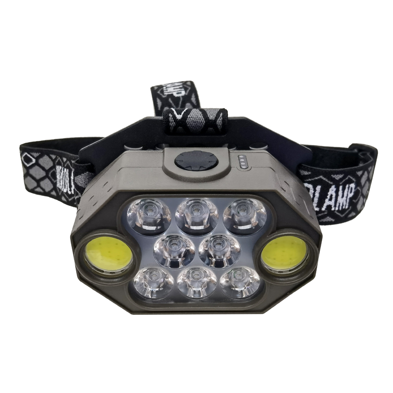 Lámpara de cabeza H08 (8LED+COB) lámpara de cabeza de plástico recargable USB lámpara de cabeza de ciclismo luz de camping al aire libre lámpara de mina lámpara de cabeza de mantenimiento luz de camping luz de pesca