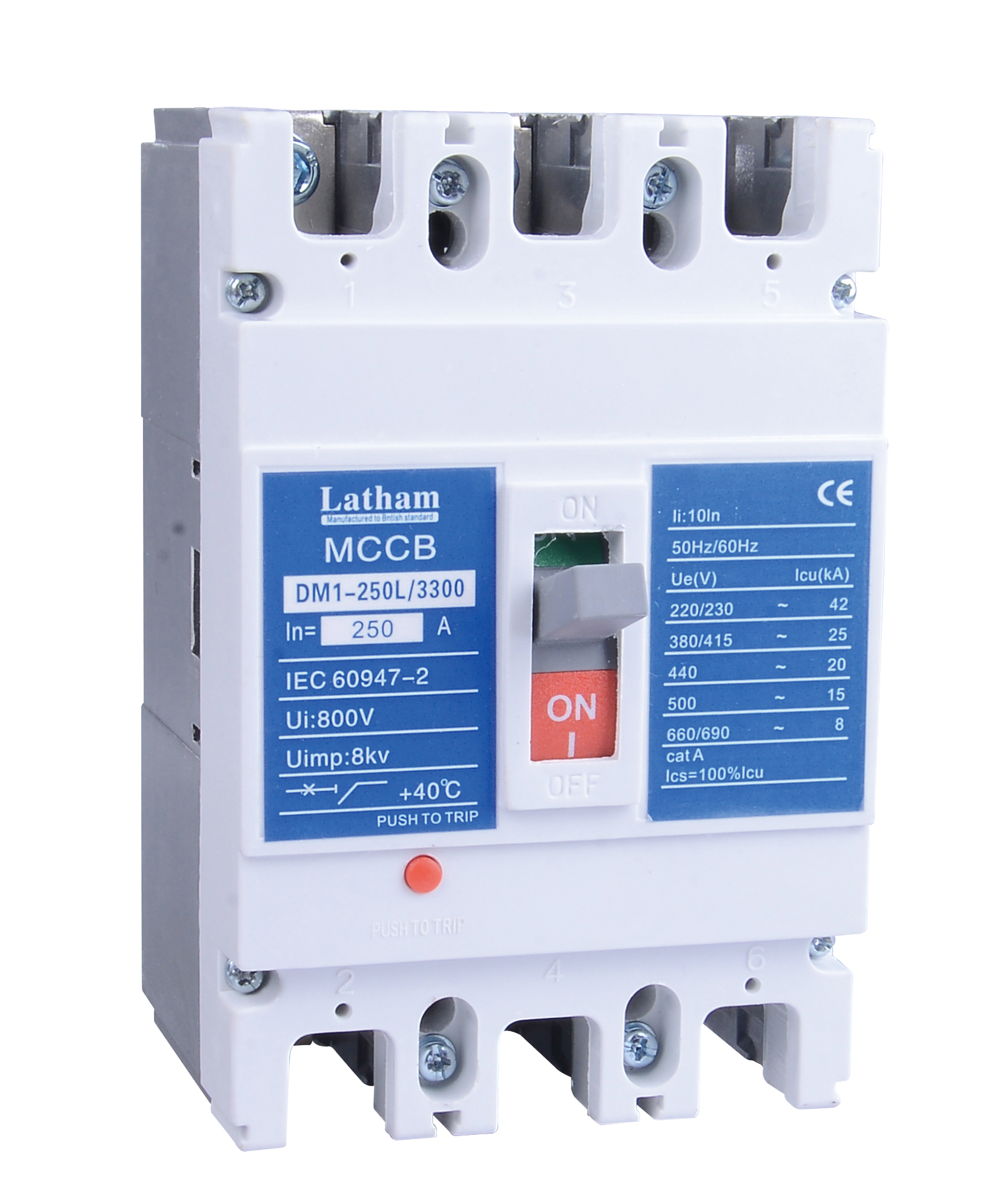 Molded case circuit breaker MCCB CM1 3P 4P Specification image