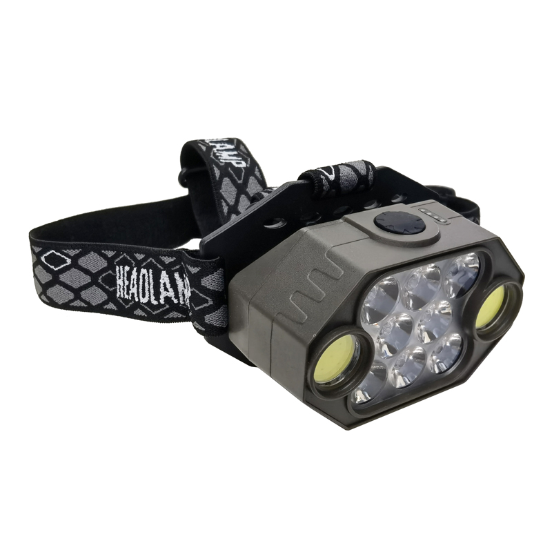 Lámpara de cabeza H08 (8LED+COB) lámpara de cabeza de plástico recargable USB lámpara de cabeza de ciclismo luz de camping al aire libre lámpara de mina lámpara de cabeza de mantenimiento luz de camping luz de pesca details Picture
