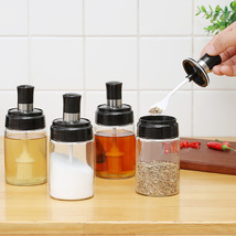 义乌好货调料瓶 厨房勺盖一体调味瓶透明油刷瓶家用调料盒调味罐套装