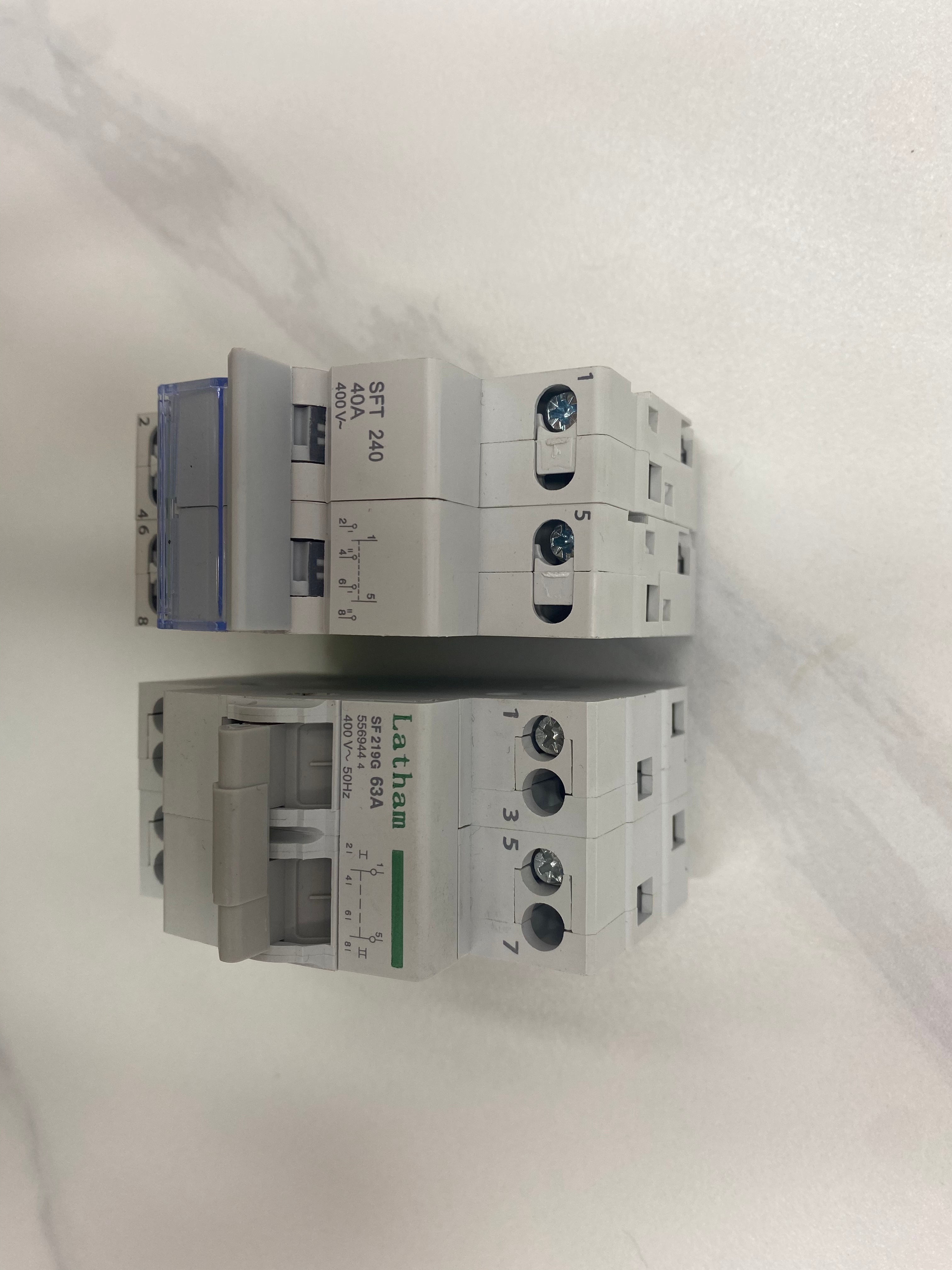 A miniature circuit breaker (MCB) is a 2-way transfer switch with 3 positions Specification image