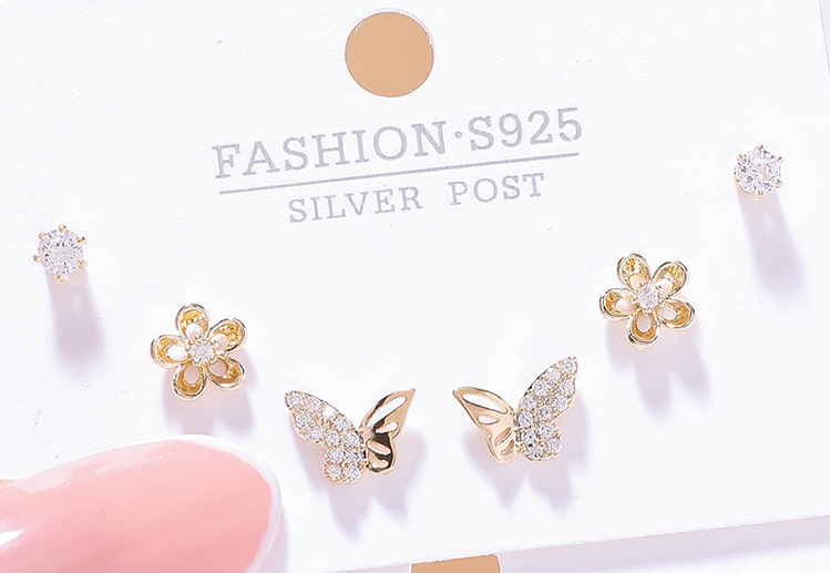 蝴蝶小雪花耳钉