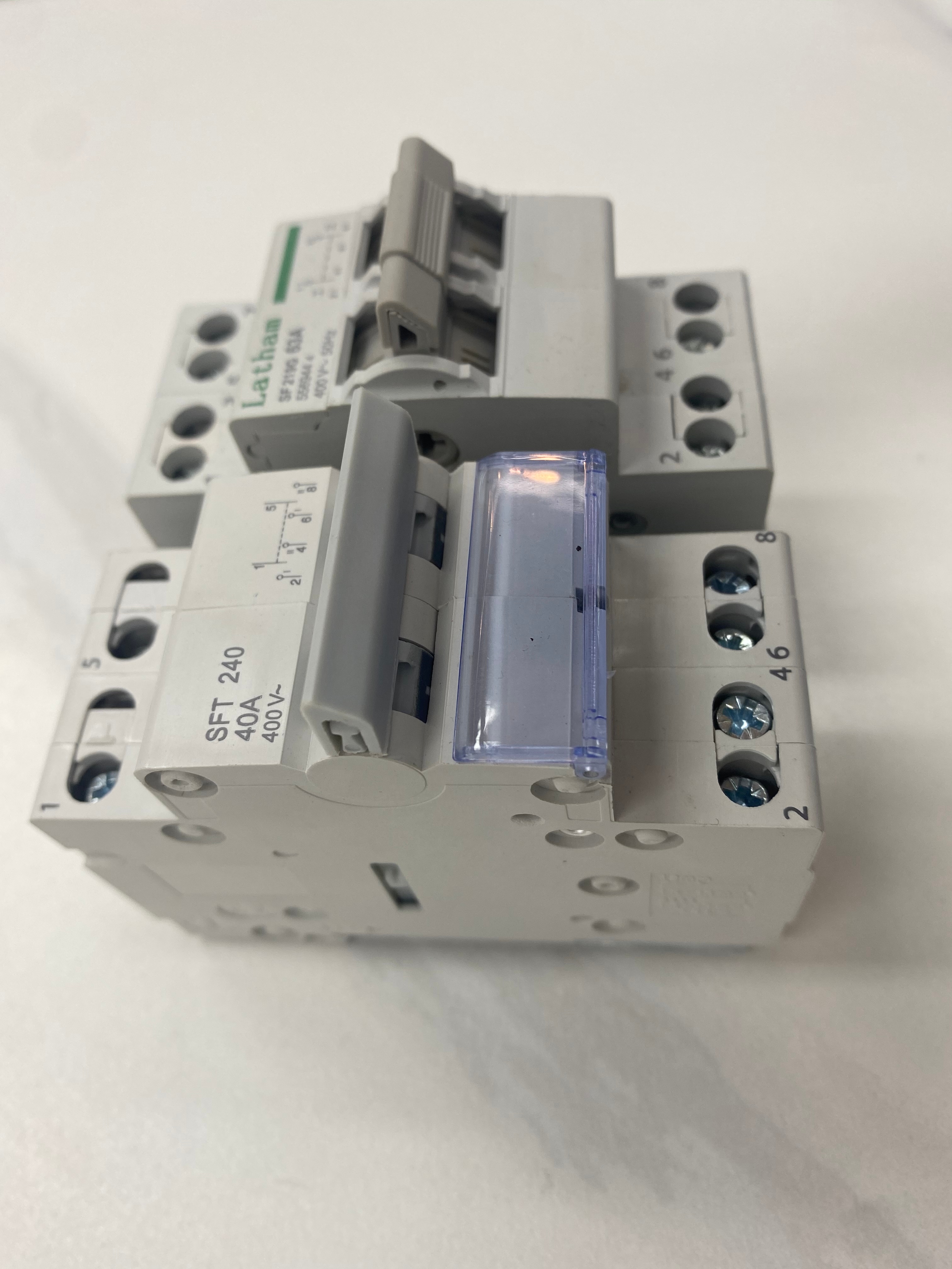 A miniature circuit breaker (MCB) is a 2-way transfer switch with 3 positions Application Scenario