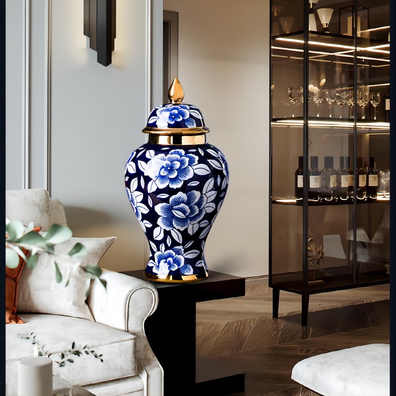 陶瓷花瓶/陶瓷花瓶/家居摆件/新中式白底实物图