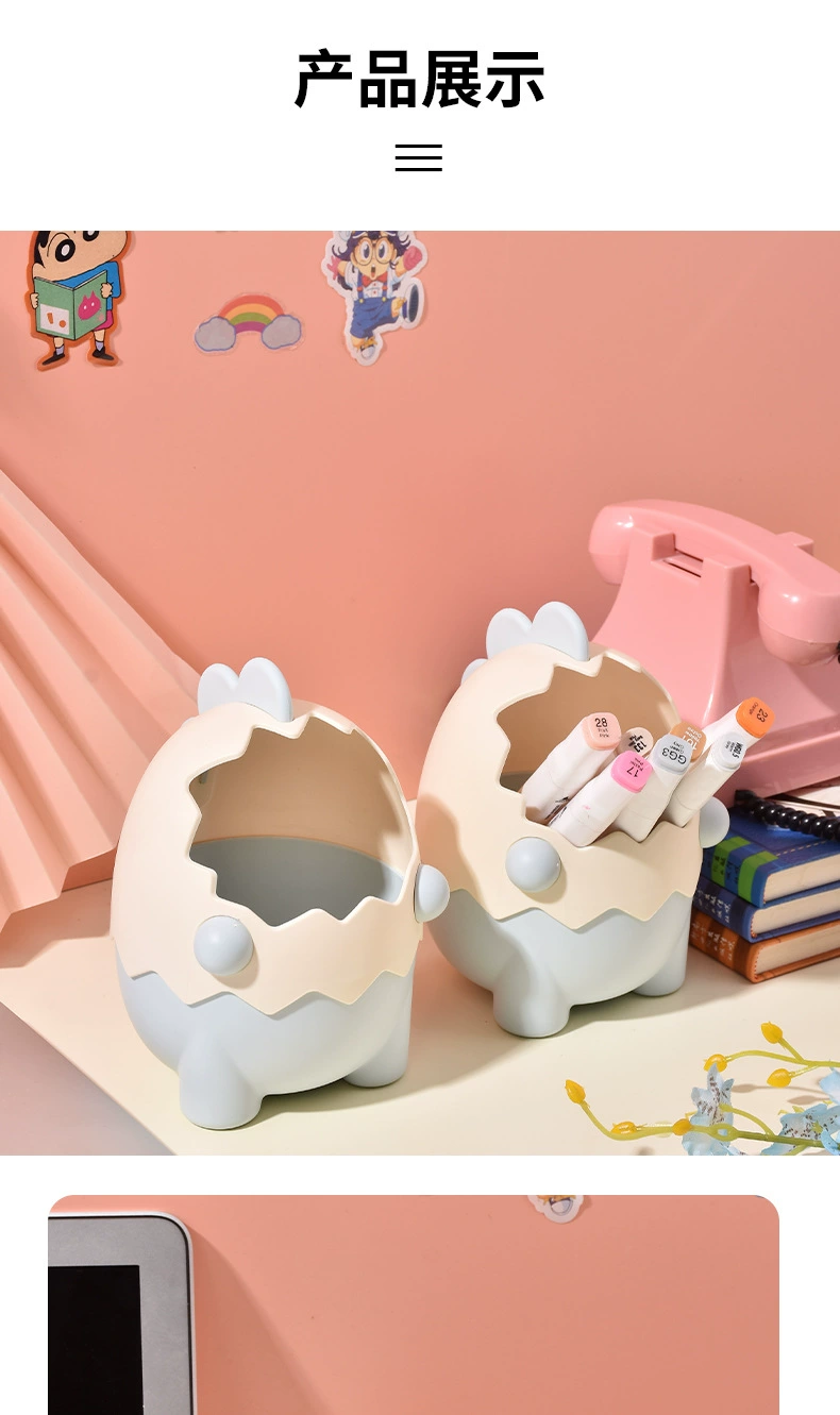 S81-01.SF363可爱恐龙收纳桶办公桌面迷你笔筒创意摆件桌面垃圾桶详情图9