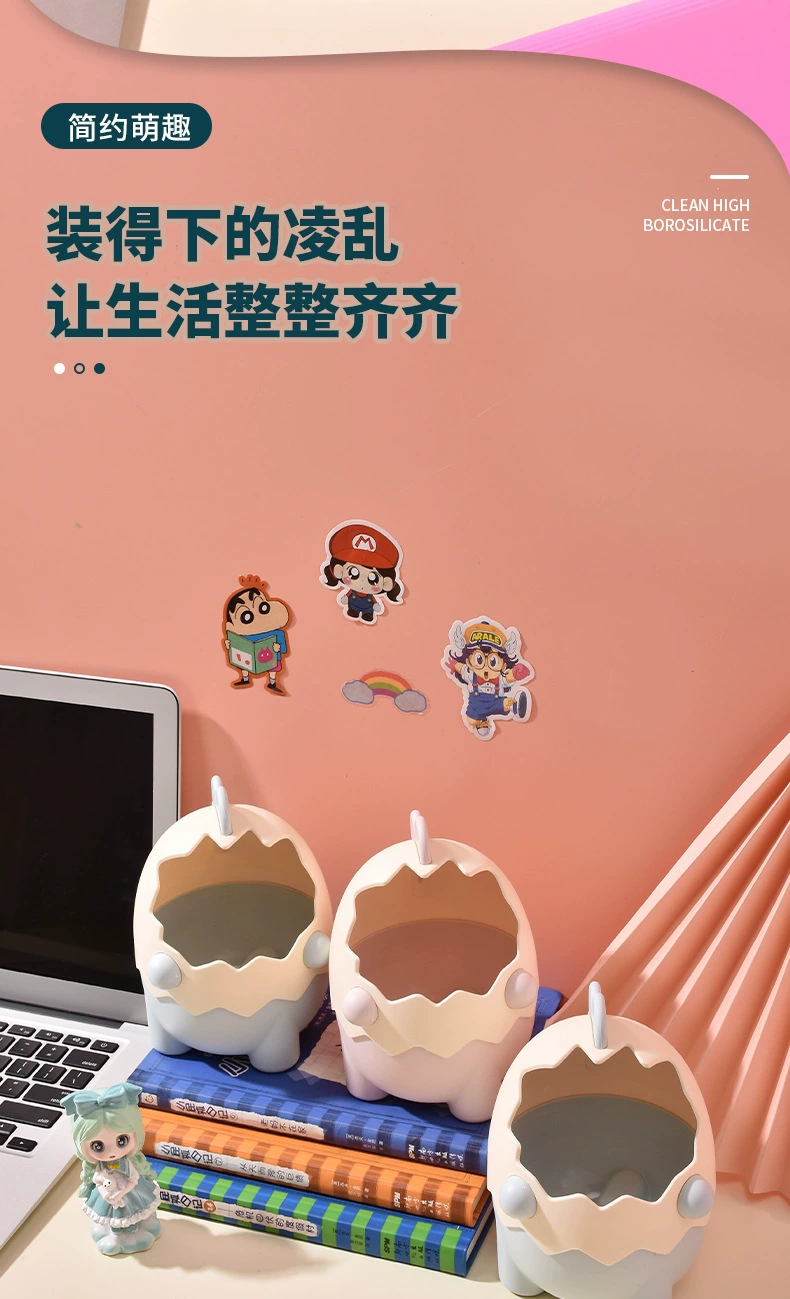 S81-01.SF363可爱恐龙收纳桶办公桌面迷你笔筒创意摆件桌面垃圾桶详情图2