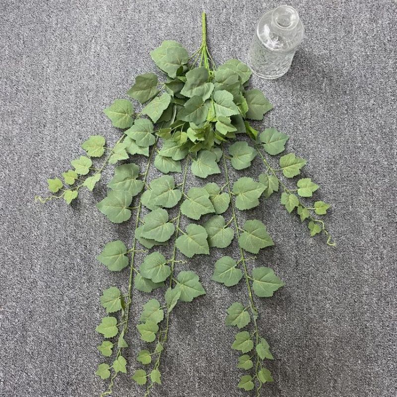 Artificial plants for indoor and outdoor home decoration, rattan, wedding decoration, outdoor decoration and decoration, red bone seedless leaves