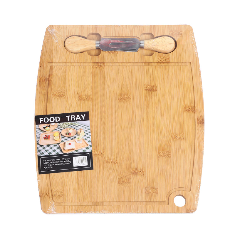 Manufacturers Direct Bamboo Butter Plate Pizza Plate With Knife Butter Plate Set Home Steak Plate Knife And Fork Breakfast Food Application Scenario