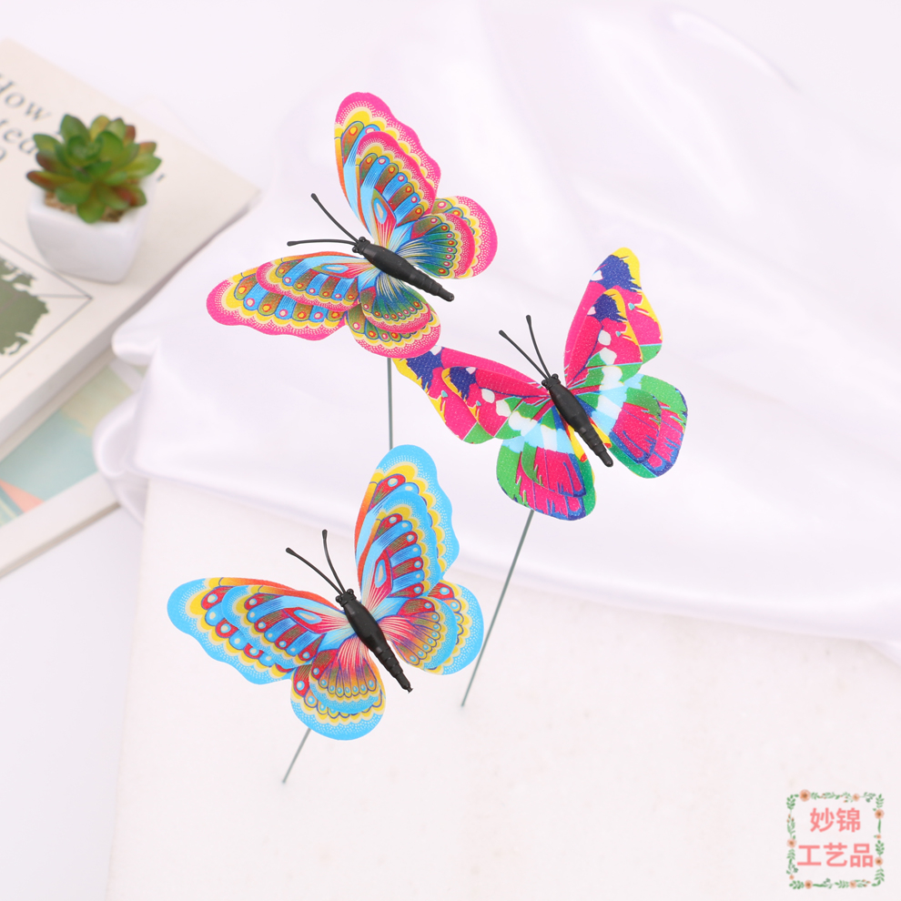 Creative Flower Pot For Balcony Garden Accessories Colorful Butterfly Decoration Plug-In Home Diy Decorative Arts And Crafts details Picture