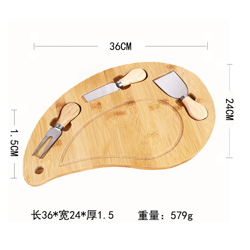Manufacturers Direct Bamboo Butter Plate Pizza Plate With Knife Butter Plate Set Home Steak Plate Knife And Fork Breakfast Food Item Picture