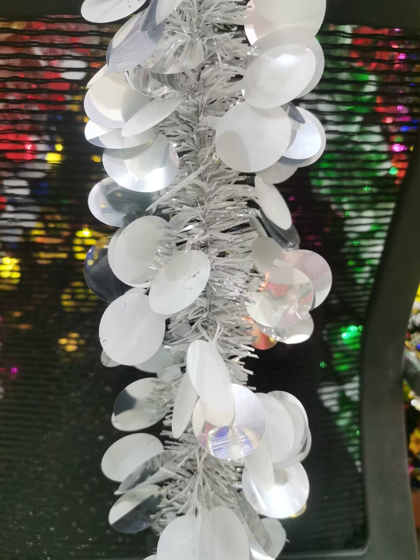 New 2 Meters Long Disc Pendant Color Strip Edge Christmas Snow Strip Scene Layout Decoration Color Strip Ribbon Item Picture