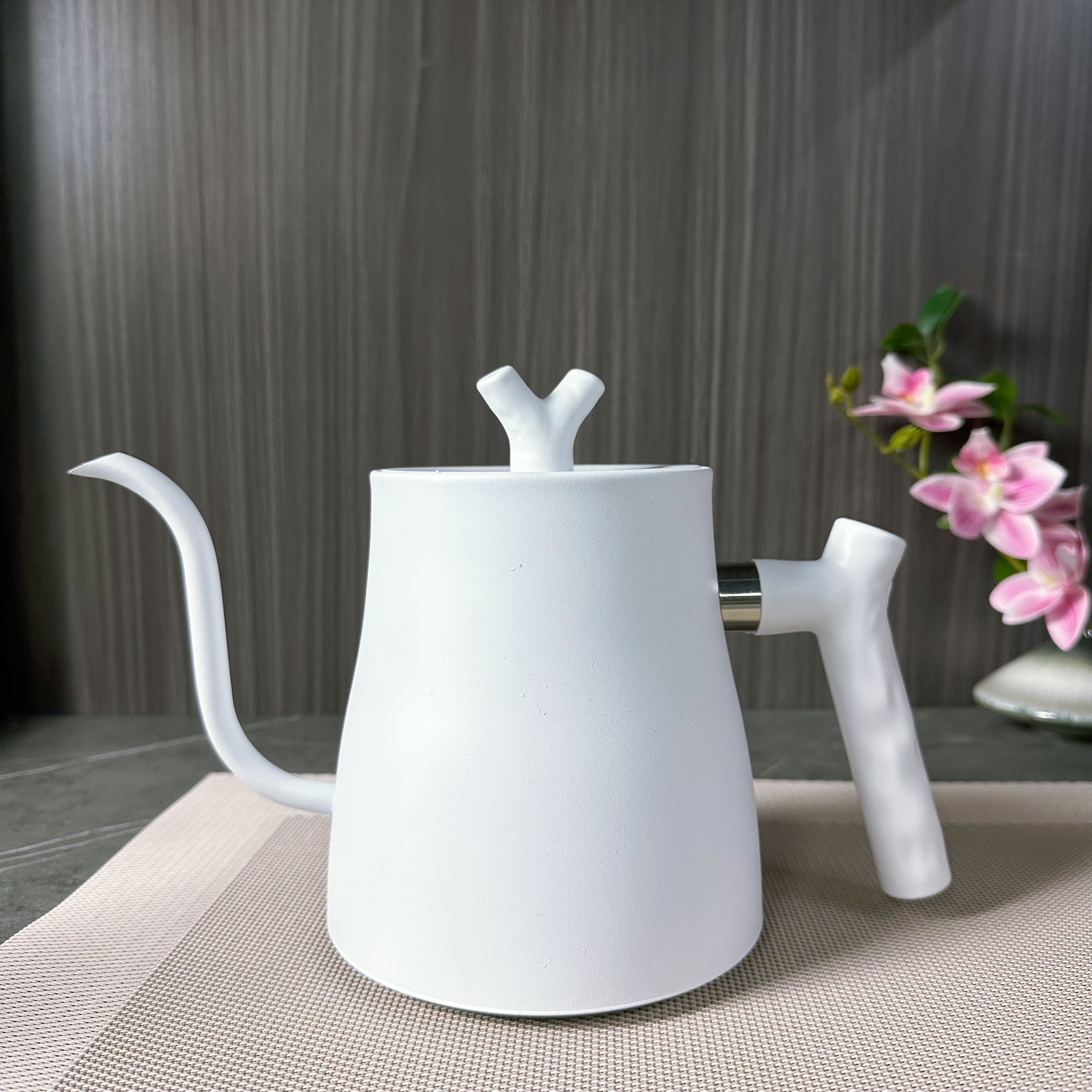 304食品级不锈钢烧水壶茶壶白色特色手柄造型家用商用 