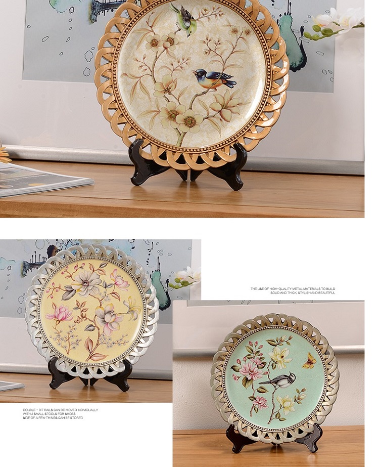 ins European retro decorative plates and ornaments, plate arrangement and viewing, living room model room, new home entrance, wine cabinet decoration and arrangement pic 7