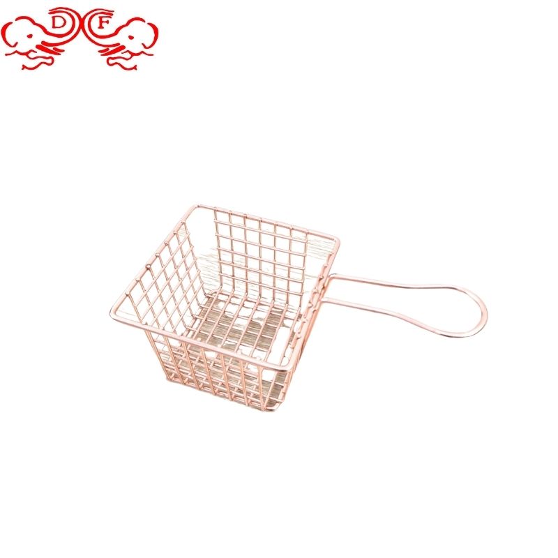 DF68339 French Fries Blue Square Blue Stainless Steel Blue Gold Plated Blue Mini Bestseller Basket Bestseller Product Mini Blue Oil Leakage Basket DF tradinghouse details Picture