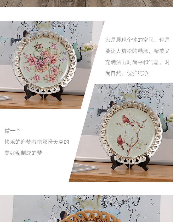 ins European retro decorative plates and ornaments, plate arrangement and viewing, living room model room, new home entrance, wine cabinet decoration and arrangement pic 6