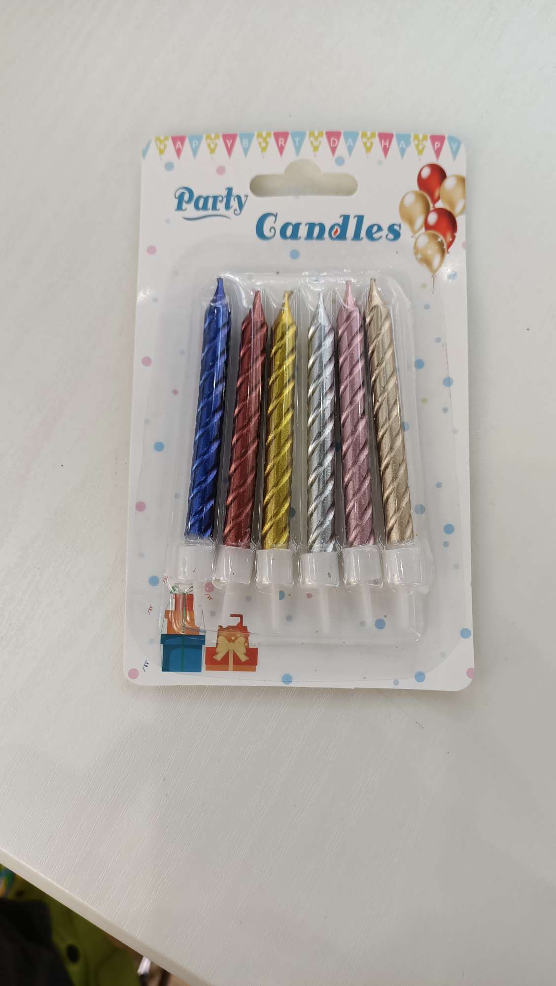 Fenglin six sets of electroplated threaded insert base birthday candle atmosphere candle set full figure
