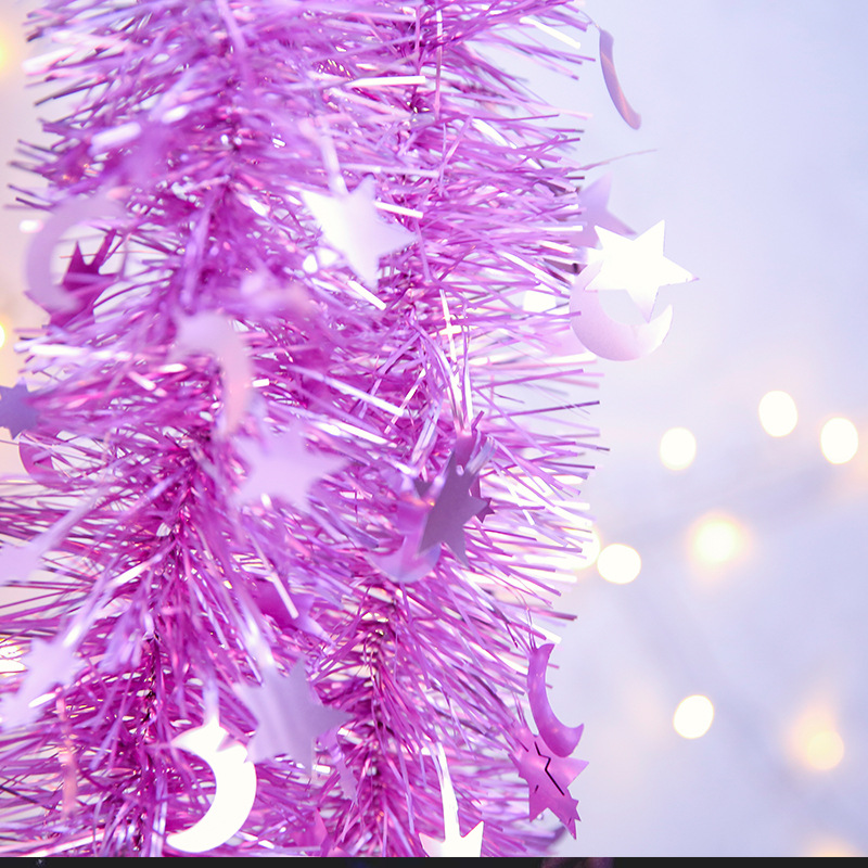 圣诞毛条PET镭射五角星拉花彩条茜草 圣诞树装饰生日派对聚会布置用品详情图3
