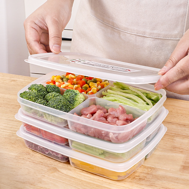 四分格保鲜盒/干果防潮盒 食物储存/小物收纳盒 细节图