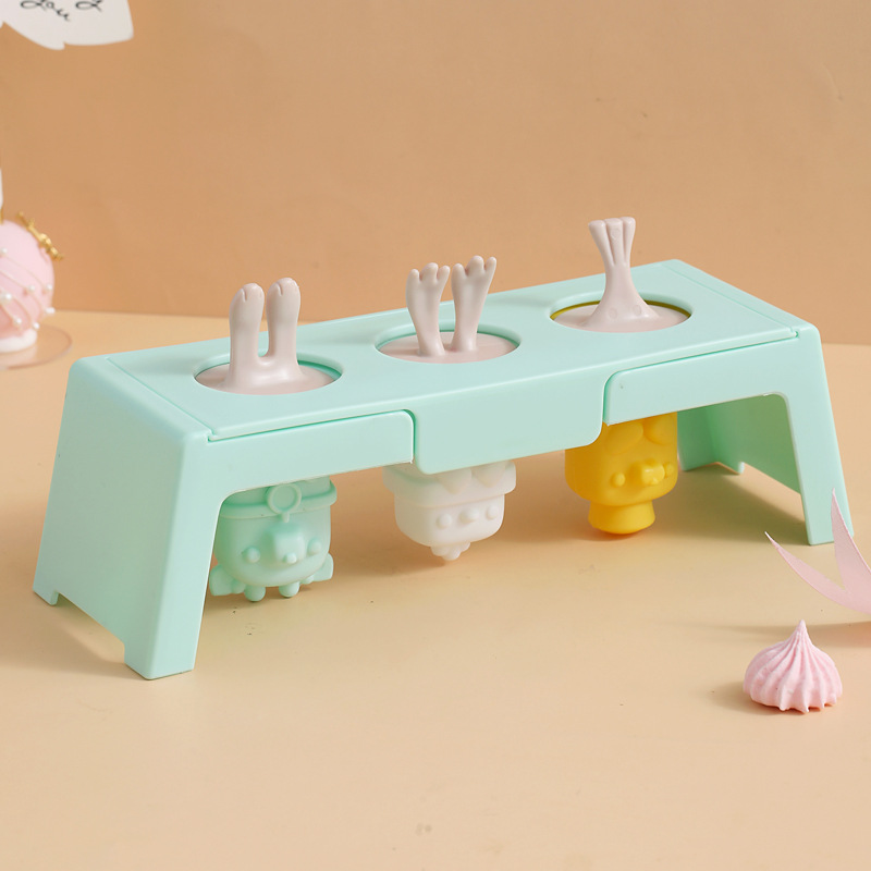 J129-XC-529硅胶冰格模具家用自制冰棒雪糕模儿童卡通冰块冰模