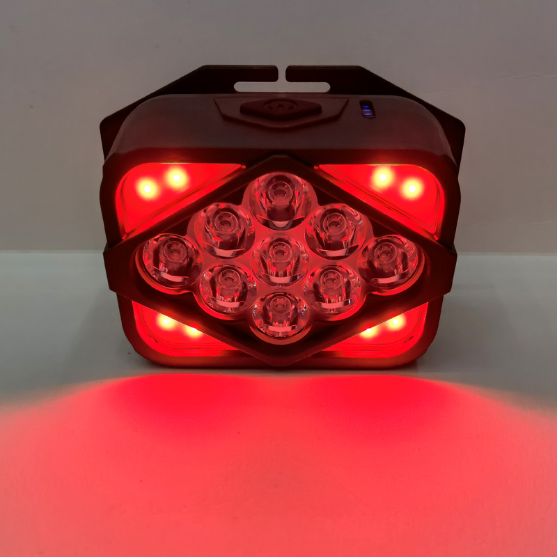 H09 Headlamp (9LED+COB) USB charging plastic headlamp, cycling headlamp, outdoor camping lamp, miner's lamp, repair headlamp, camping lamp, fishing lamp Item Picture