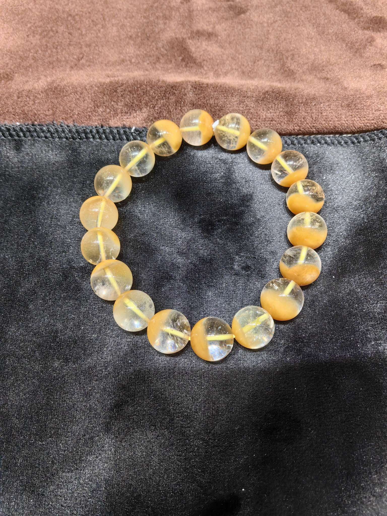 天然水晶黄兔毛手链