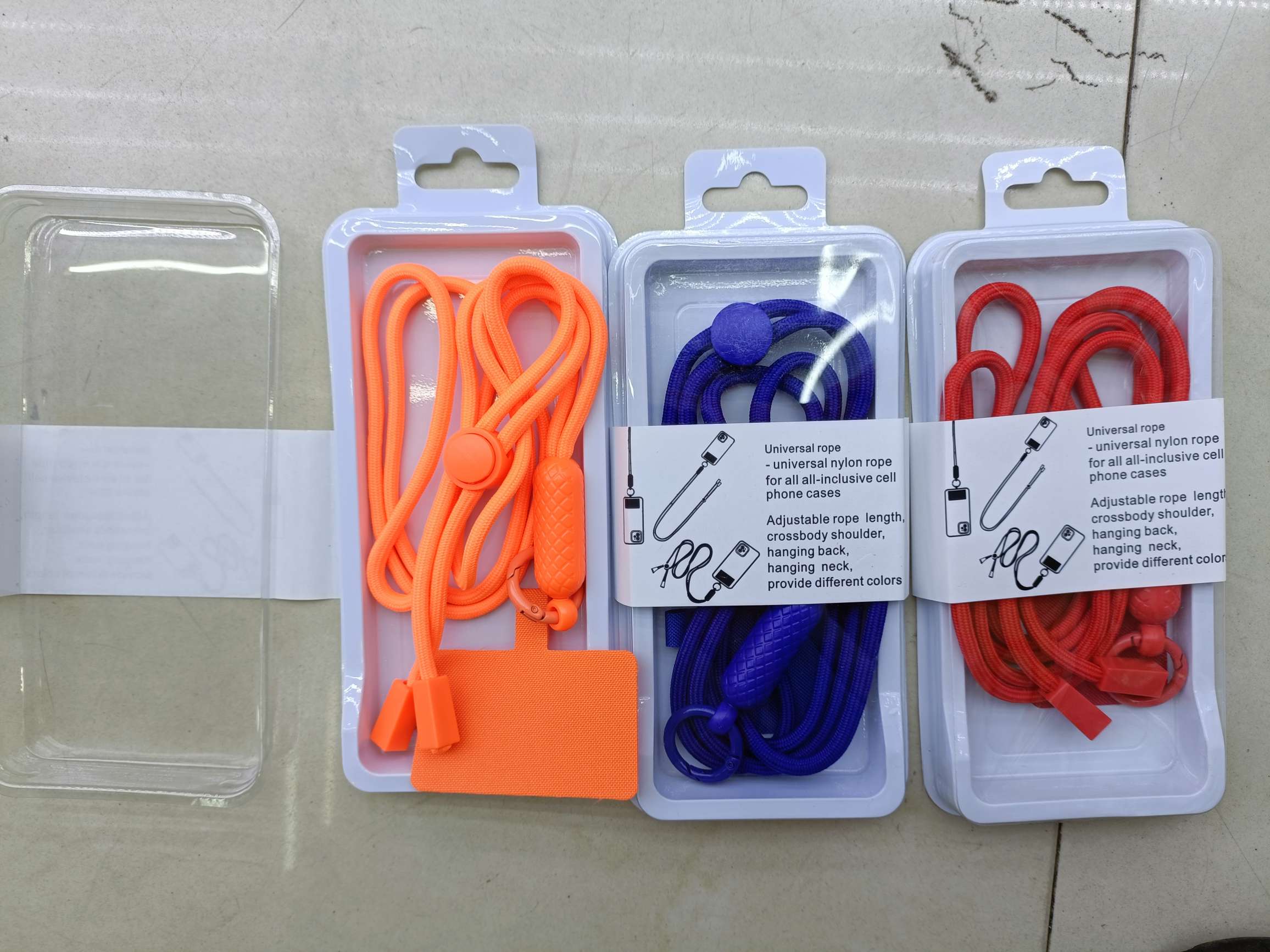 菱形椭圆头编织手机挂绳配彩色垫片 挂脖绳斜挎绳 手机挂绳手机链 单色挂绳 彩色挂绳详情图2