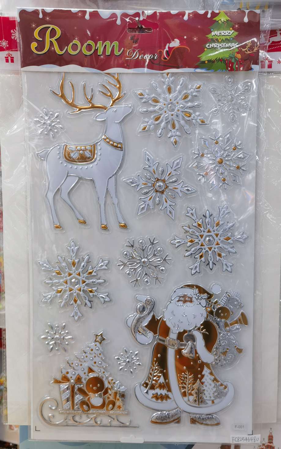 圣诞贴纸/圣诞礼品/圣诞果冻贴白底实物图