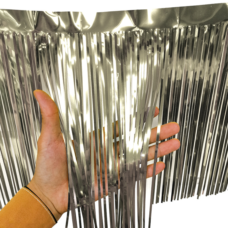 New Party 3 M Rain Silk Banner Celebration Festival Background Wall Ceiling Decoration Rain Silk Fringe Latte Flower Specification drawing