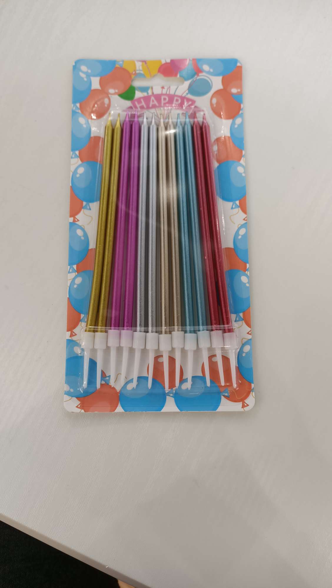 枫林十二支装电镀螺纹彩色生日蜡烛氛围蜡烛