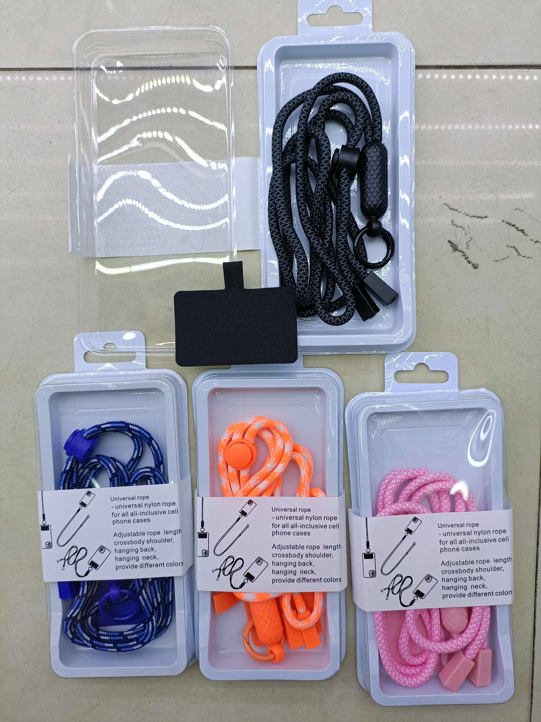 菱形椭圆头编织手机挂绳配彩色垫片 挂脖绳斜挎绳 手机挂绳手机链 单色挂绳 彩色挂绳详情图3