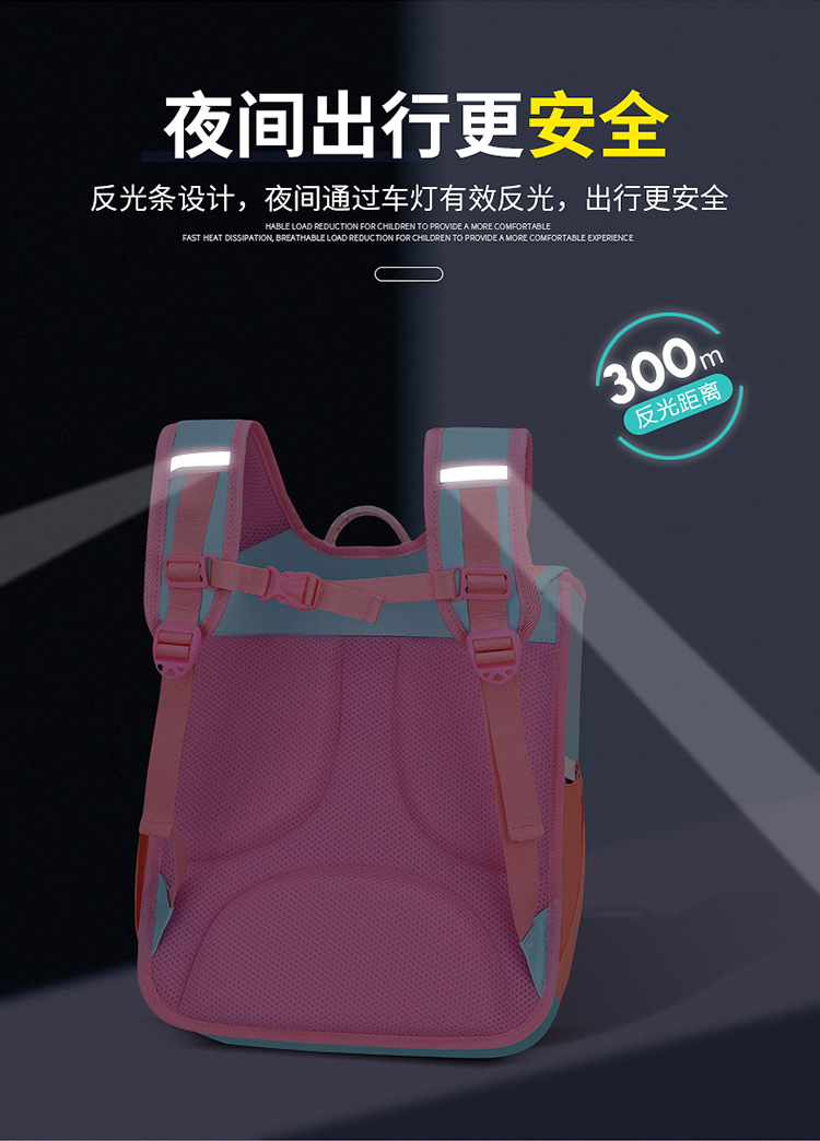 时尚减压颜值担当夏日配色清新撞色款护脊书包LZJ-2654详情11