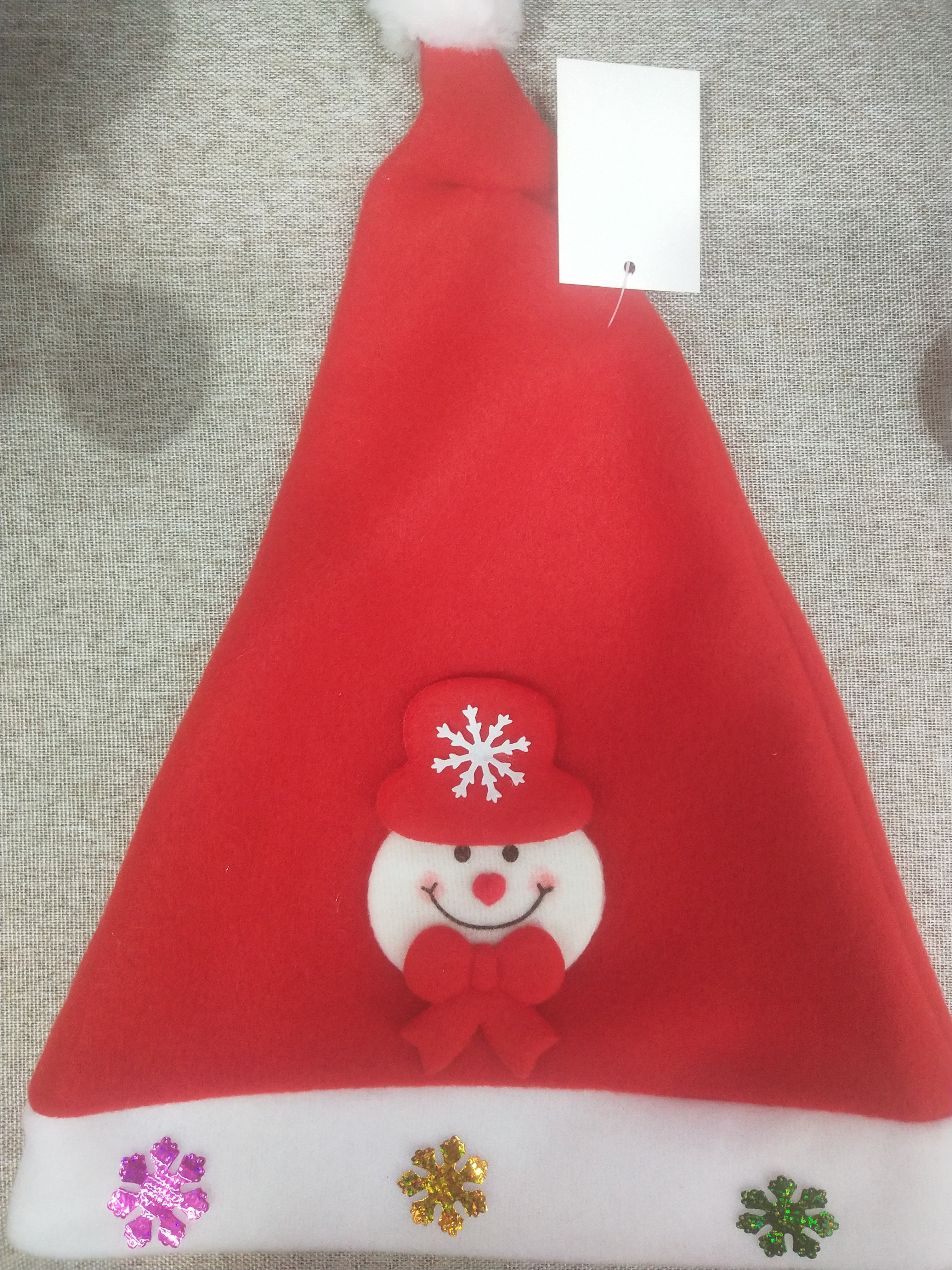 圣诞装饰品成人款节日礼品圣诞帽雪人帽子批发单面绒图
