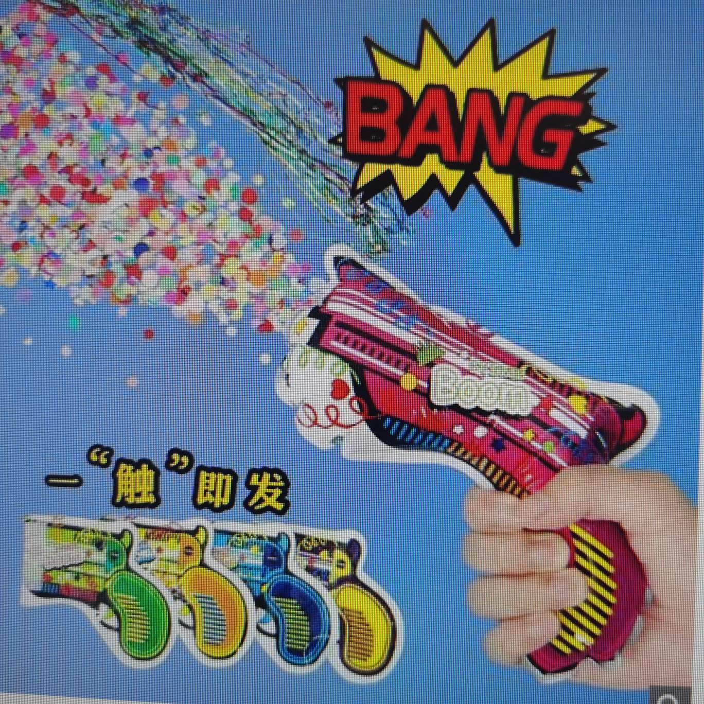 Festive firework tubes, wedding props, year-end party children's aluminum foil automatic inflatable guns detail image 2