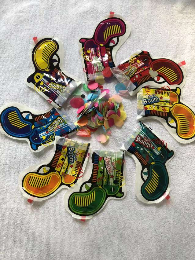 Festive firework tubes, wedding props, year-end party children's aluminum foil automatic inflatable guns details Picture