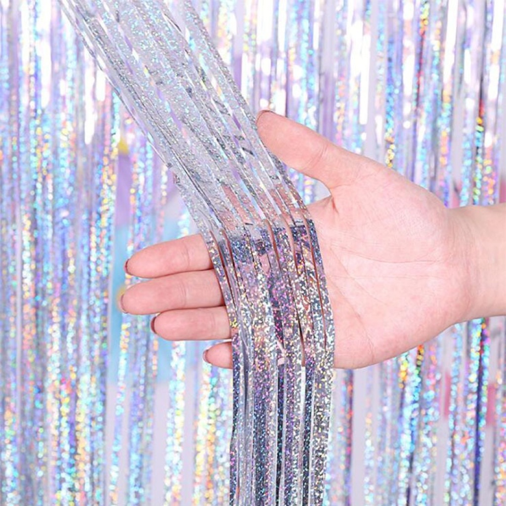 1*2 Meters Laser Rain Curtain Wedding Wedding Room Background Colorful Birthday Party Rain Fringe Curtain Wholesale Item Picture