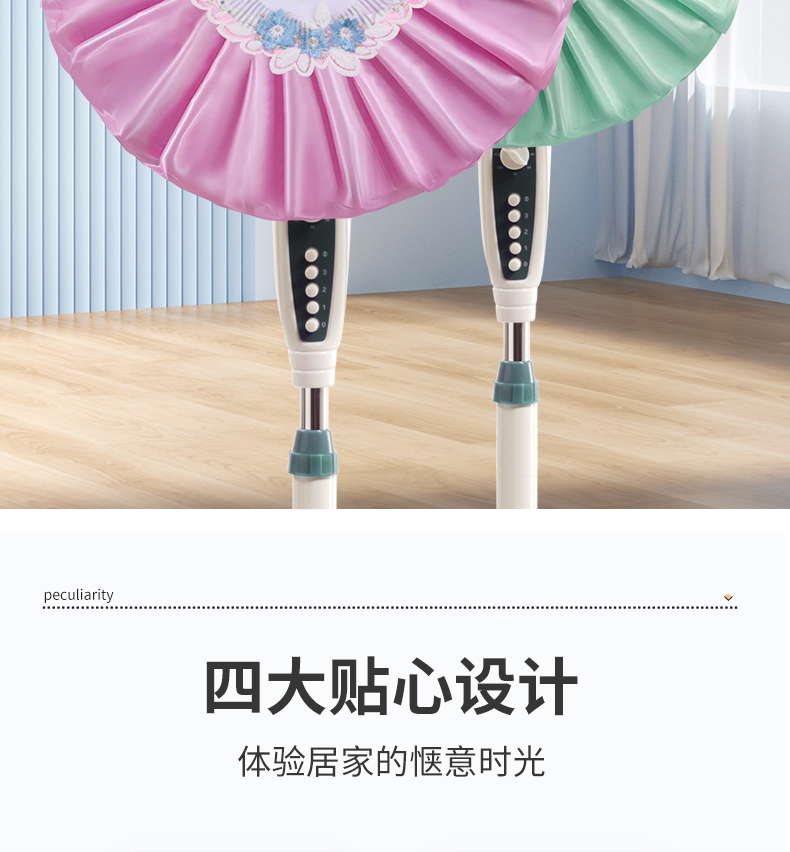 落地式电风扇罩子防尘罩立式全包圆形蕾丝保护罩电扇套子包电机缎详情3