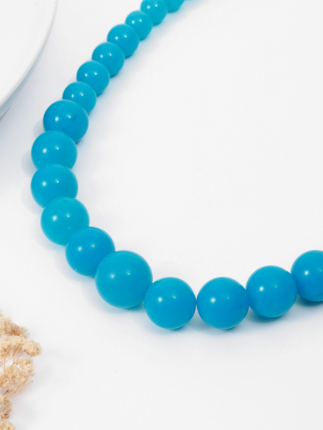 新款饰品/欧美时尚/亚克力/树脂蓝色/锁骨链细节图