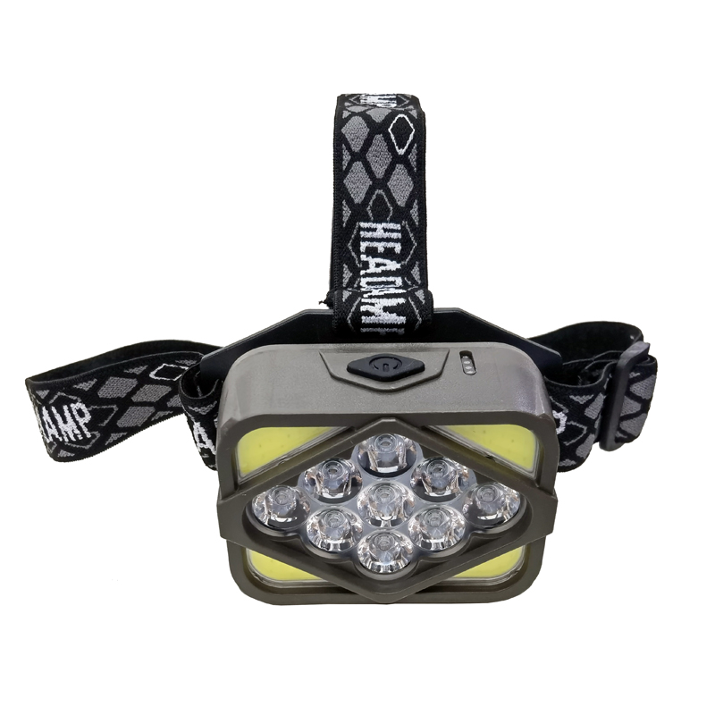 H09 Headlamp (9LED+COB) USB charging plastic headlamp, cycling headlamp, outdoor camping lamp, miner's lamp, repair headlamp, camping lamp, fishing lamp