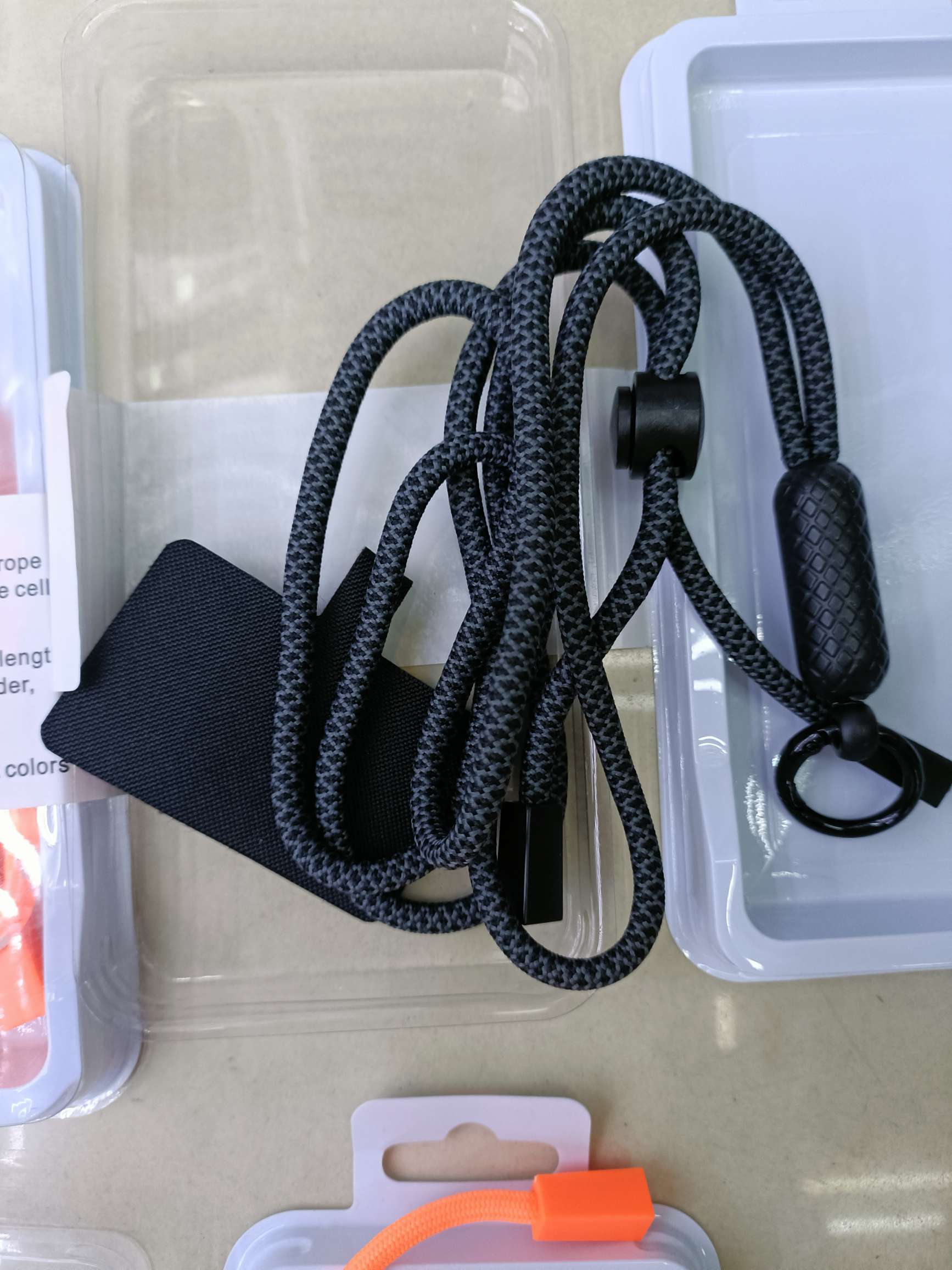 菱形椭圆头编织手机挂绳配彩色垫片 挂脖绳斜挎绳 手机挂绳手机链 单色挂绳 彩色挂绳详情图5