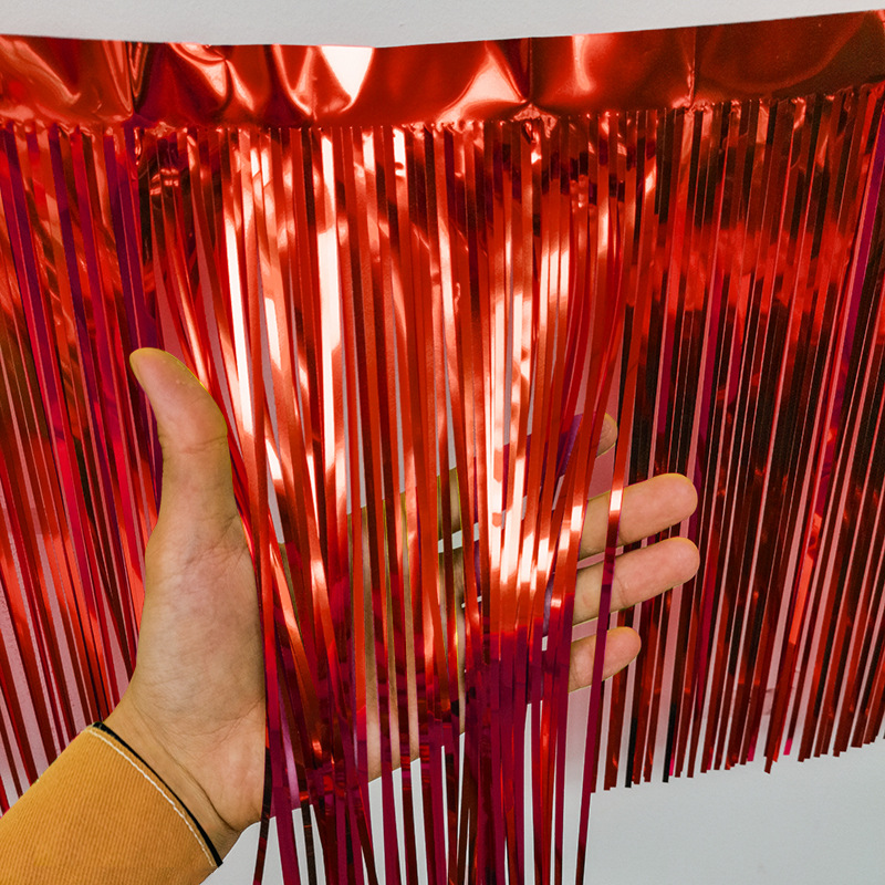 New Party 3 M Rain Silk Banner Celebration Festival Background Wall Ceiling Decoration Rain Silk Fringe Latte Flower Item Picture