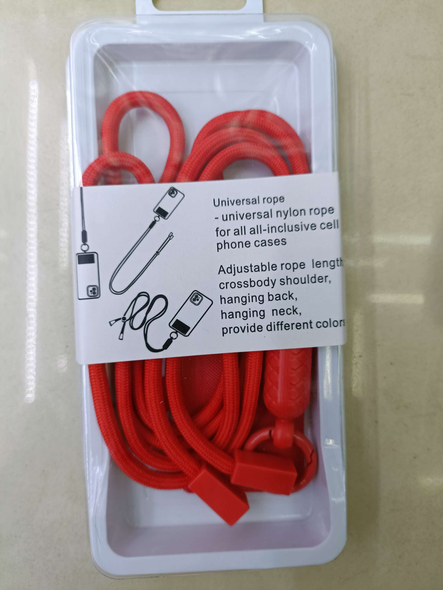 菱形椭圆头编织手机挂绳配彩色垫片 挂脖绳斜挎绳 手机挂绳手机链 单色挂绳 彩色挂绳详情图10