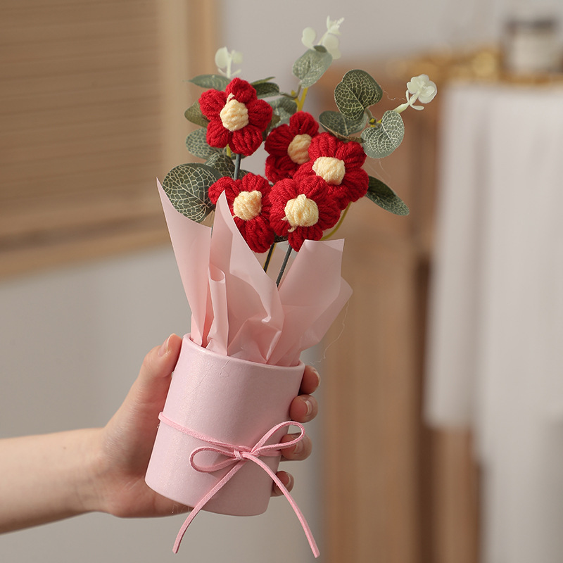 Valentine's Day gifts: Small buckets, wool flowers, small bouquets, flower arrangements with light threads, and Mother's Day gifts: artificial flowers detail image 10