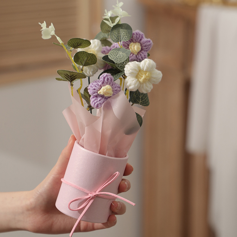 Valentine's Day gifts: Small buckets, wool flowers, small bouquets, flower arrangements with light threads, and Mother's Day gifts: artificial flowers detail image 9