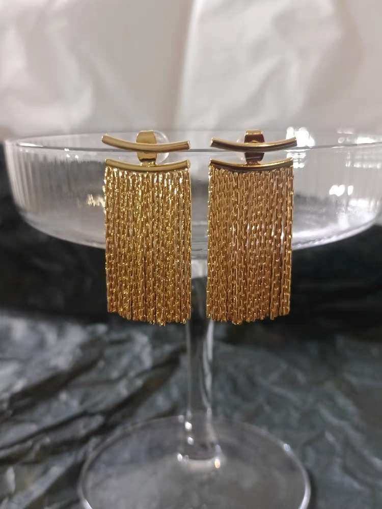 银针耳钉女2023新款洋气流苏耳环爆款时尚清冷网红高级闪闪