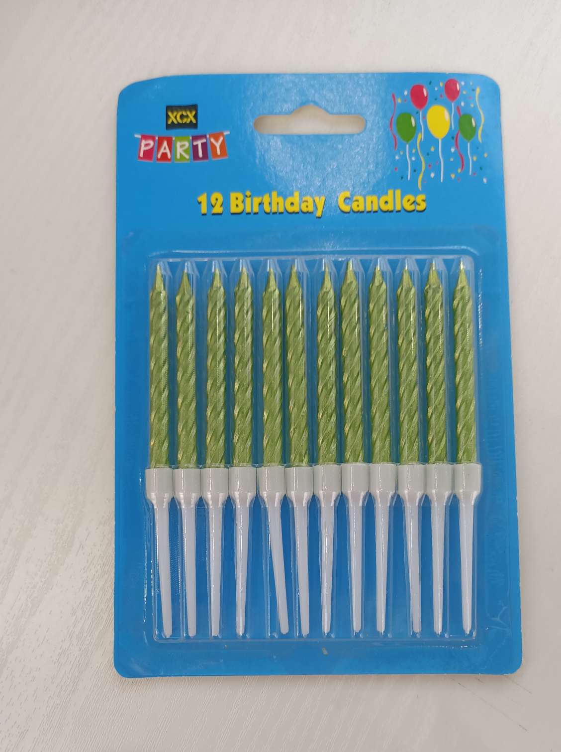 枫林十二支装单色螺纹电镀吸卡生日蜡烛节日蜡烛