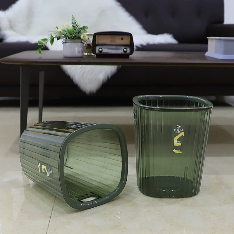 X111-2756PET trash can, double-ear hand-held round pressure ring storage bucket, placed on the living room floor for pressing garbage and paper baskets detail image 2