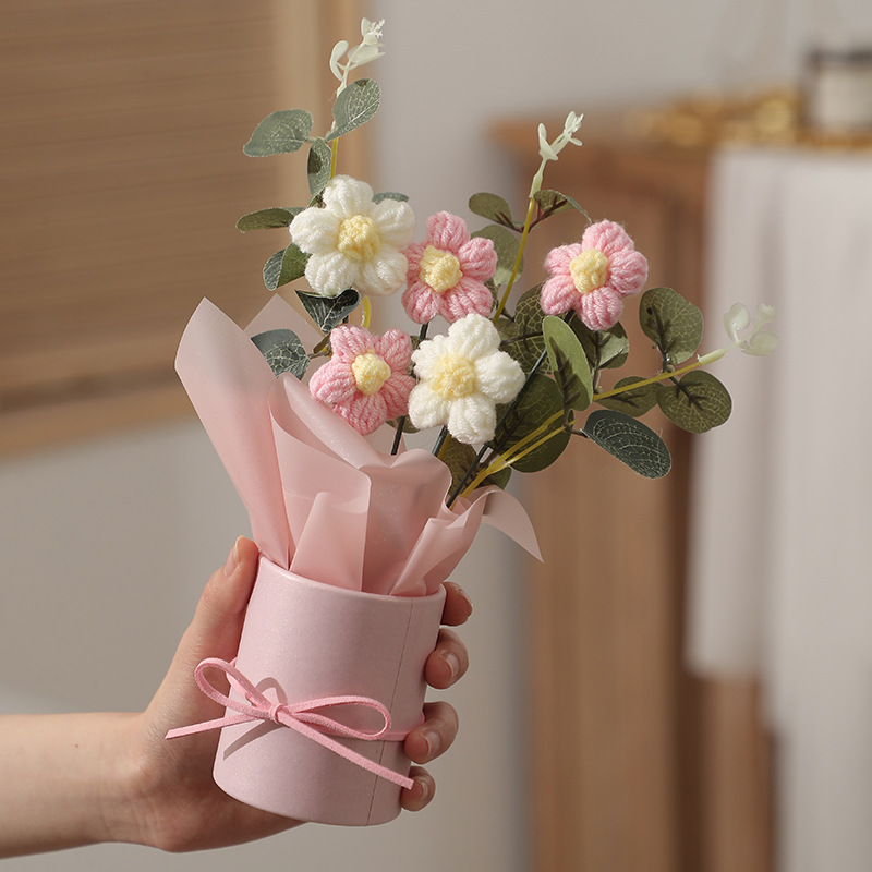 Valentine's Day gifts: Small buckets, wool flowers, small bouquets, flower arrangements with light threads, and Mother's Day gifts: artificial flowers detail image 8