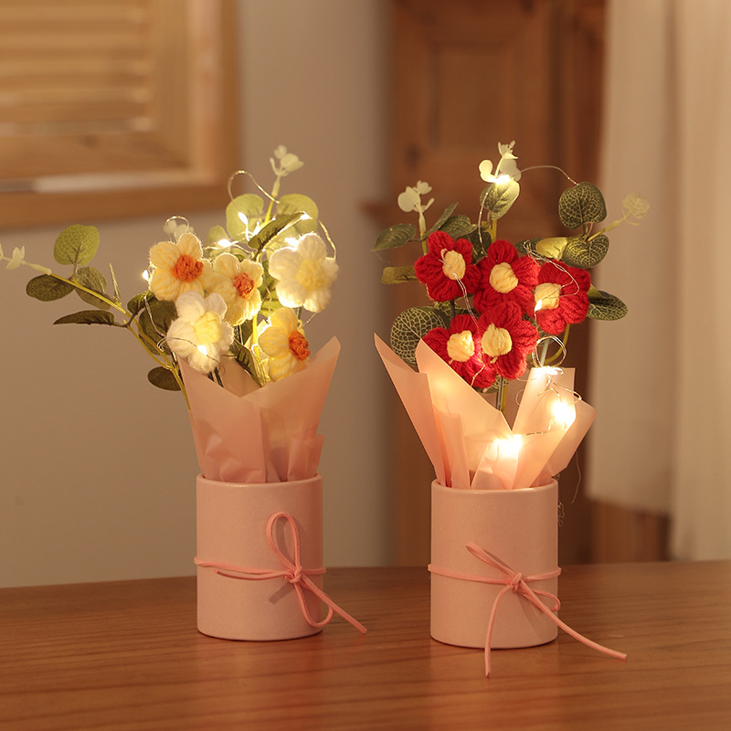 Valentine's Day gifts: Small buckets, wool flowers, small bouquets, flower arrangements with light threads, and Mother's Day gifts: artificial flowers Specification image