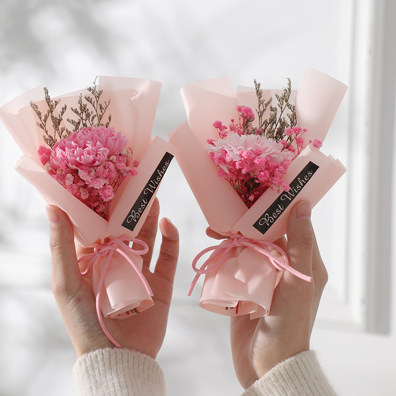 Carnation bouquets, soap flowers, preserved flowers, Mother's Day gifts detail image 4