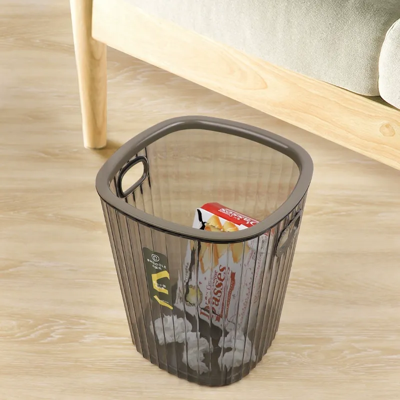X111-2756PET trash can, double-ear hand-held round pressure ring storage bucket, placed on the living room floor for pressing garbage and paper baskets detail image 4